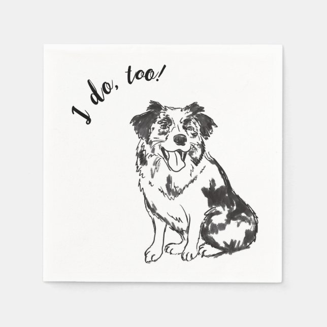 Servilleta De Papel Perro Boda Cocktail Napkins (Anverso)