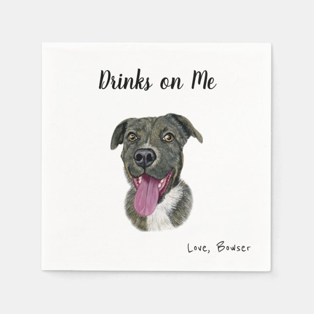 Servilleta De Papel Perro Boda Cocktail Napkins (Anverso)