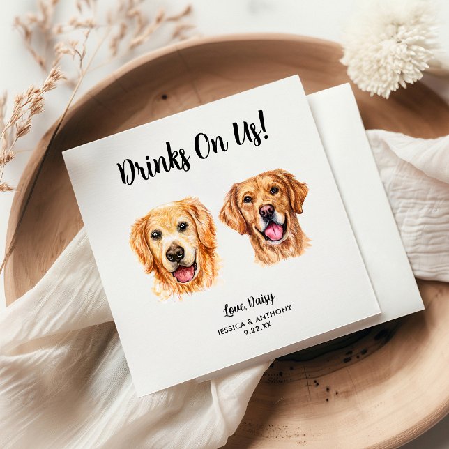 Servilleta De Papel Perro Boda Cocktail Napkins (Subido por el creador)