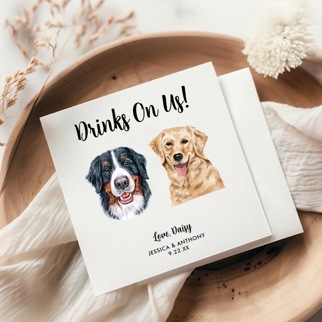 Servilleta De Papel Perro Boda Cocktail Napkins (Subido por el creador)