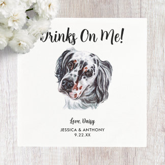 Servilleta De Papel Perro Boda Cocktail Napkins