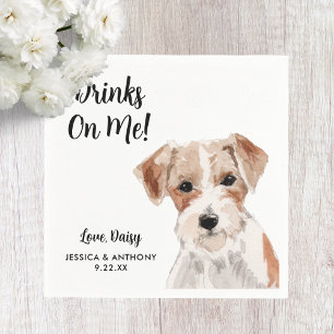 Servilleta De Papel Perro Boda Cocktail Napkins