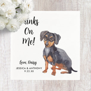 Servilleta De Papel Perro Boda Cocktail Napkins