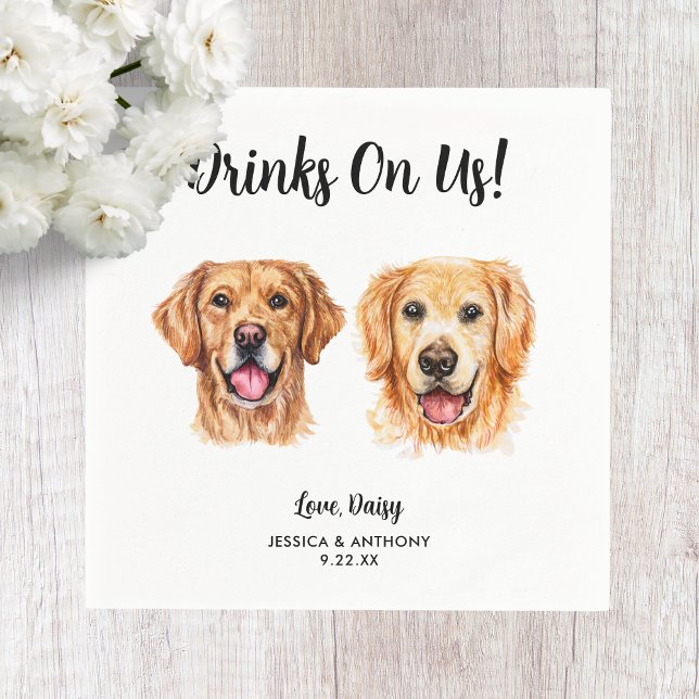 Servilleta De Papel Perro Boda Cocktail Napkins (Subido por el creador)