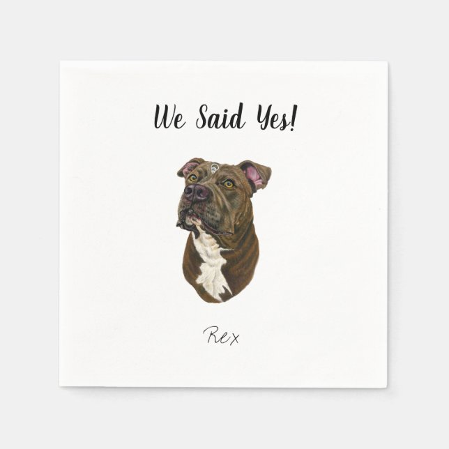 Servilleta De Papel Perro Boda Cocktail Napkins (Anverso)