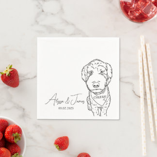 Servilleta De Papel Perro Boda Cocktail Napkins Cheers Goldendoodle