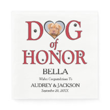 Perro Boda de honor Napkin con foto