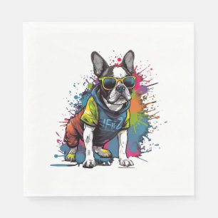 Servilleta De Papel Perro Bulldog francés pug por dueño de perro franc