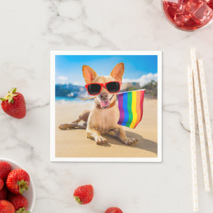 Servilleta De Papel Perro Chihuahua en la playa