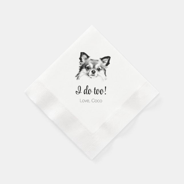 Servilleta De Papel Perro chihuahua que hago con toallas Bodas (Borde)