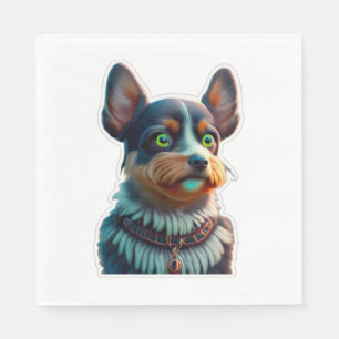 Servilleta De Papel Perro con camiseta clásica de ojos verdes