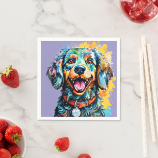 Servilleta De Papel Perro con gafas