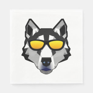 Servilleta De Papel Perro con gafas de sol - Husky siberiano