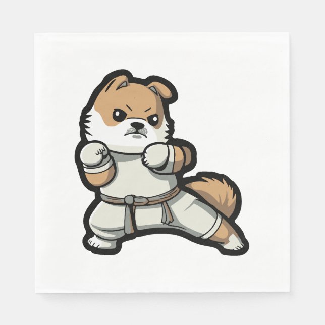 Servilleta De Papel perro conoce a karate (Anverso)