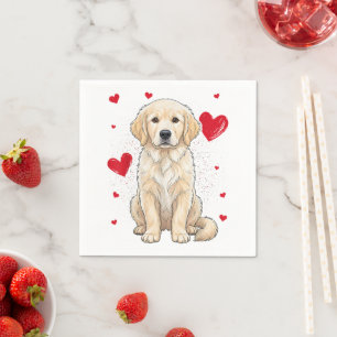 Servilleta De Papel Perro Cute English Cream Golden Retriever