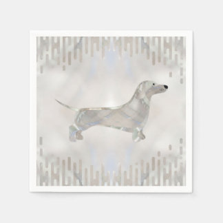 Servilleta De Papel Perro Dachshund - Silhouette de perlas Doxie