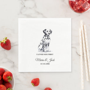 Servilleta De Papel Perro Dalmatiano Que Amo A Su Primera Boda