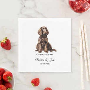 Servilleta De Papel Perro de Agua Americano Cóctel Boda 