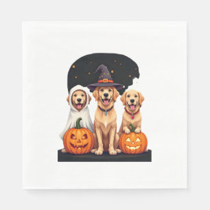 Servilleta De Papel Perro de Agua Retriever Fantasma Halloween Truco o