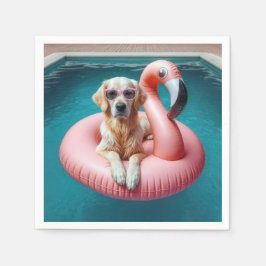 Servilleta De Papel Perro de aguas retriever dorado en juguete de pisc