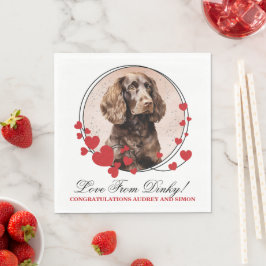 Servilleta De Papel Perro de bodas de corazón rojo American Water Span