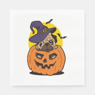 Servilleta De Papel Perro de calabaza de Halloween, divertido perro de