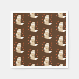 Servilleta De Papel Perro de Collie, hojas de otoño