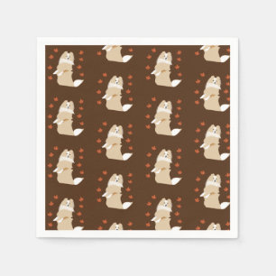 Servilleta De Papel Perro de Collie, hojas de otoño