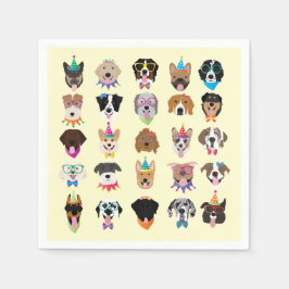 Servilleta De Papel Perro de cumpleaños feliz enfrenta a animales pobr