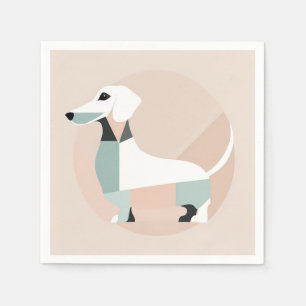 Servilleta De Papel Perro de Dachshund parado en círculo