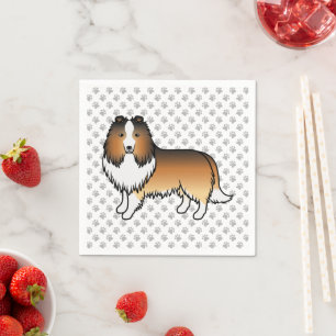 Servilleta De Papel Perro de dibujos animados Sable Shetland Sheepdog