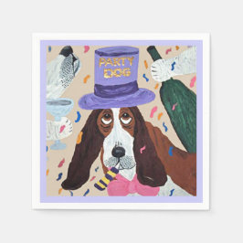 Servilleta De Papel Perro de fiesta Basset Hound 