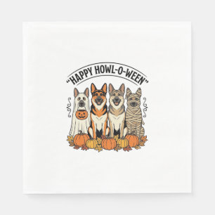 Servilleta De Papel Perro de Halloween Feliz Howl-O-Ween Vintage Pasto