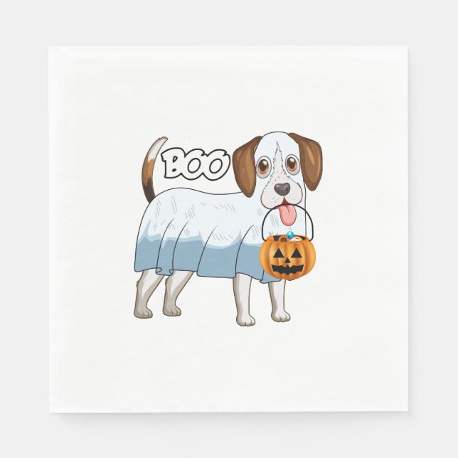 Servilleta De Papel Perro de Halloween Ghost Beagle (Anverso)