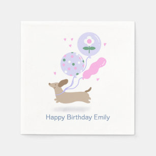 Servilleta De Papel Perro de la fiesta de cumpleaños de Dachshund pers