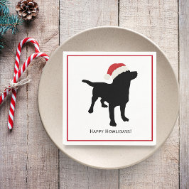Servilleta De Papel Perro de laboratorio negro lindo con Navidades Gor