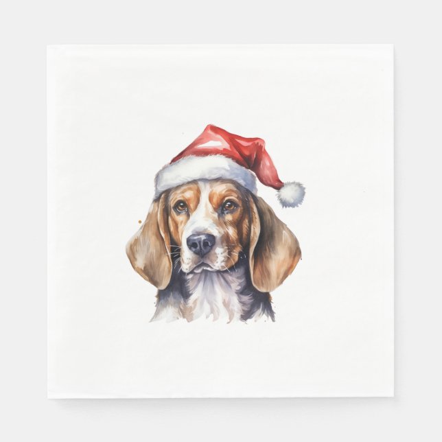 Servilleta De Papel Perro de los Navidades Beagle (Anverso)