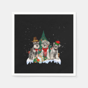 Servilleta De Papel Perro de Navidades Schnauzer en miniatura