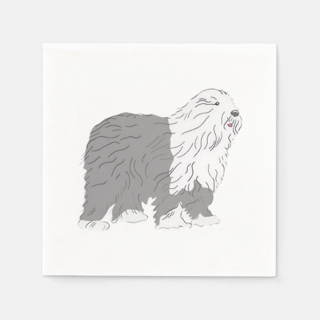 Servilleta De Papel Perro de pastor inglés (Anverso)
