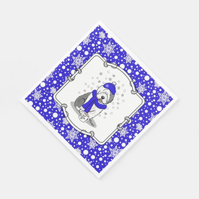 Servilleta De Papel Perro de perro de perro de perro viejo inglés azul (Esquina)