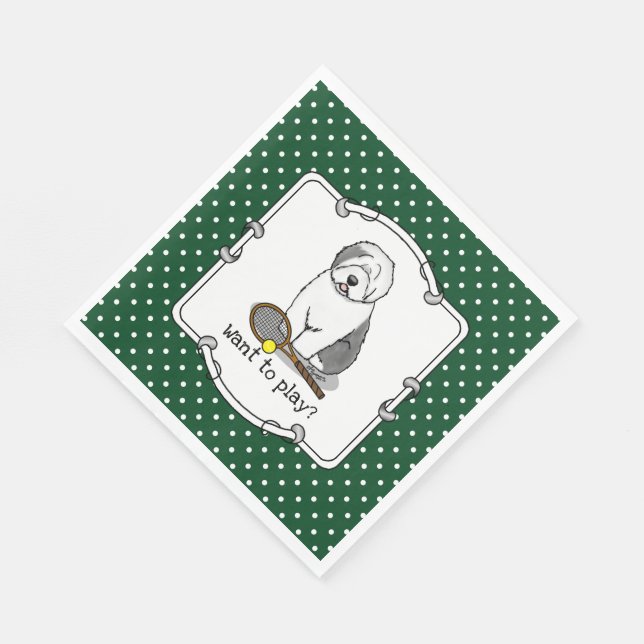 Servilleta De Papel Perro de perro viejo inglés de tenis (gris 1) (Esquina)