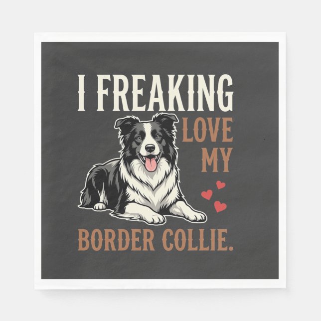 Servilleta De Papel Perro Divertido Border Collie Amor (Anverso)