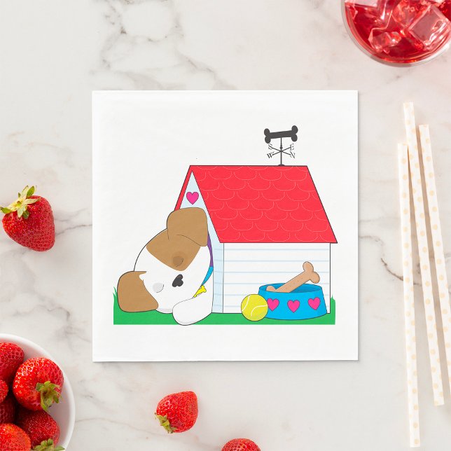 Servilleta De Papel Perro durmiendo En Una Casa De Perros (Subido por el creador)