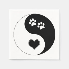 Servilleta De Papel Perro Enamorado Yin Yang Corazón y pinturas