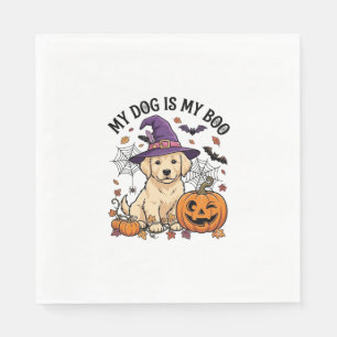 Servilleta De Papel Perro Es Boo Halloween Bruja Cachorro Calabaza_1