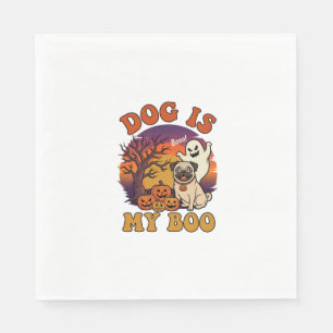 Servilleta De Papel Perro Es Boo Halloween Pug Fantasma Calabazas_1
