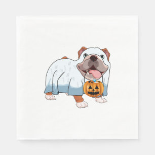 Servilleta De Papel Perro fantasma Bulldog Halloween