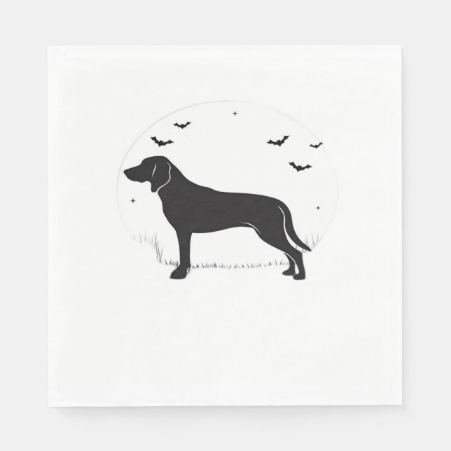 Servilleta De Papel Perro Foxhound Estadounidense - Silhouette Hallowe (Anverso)