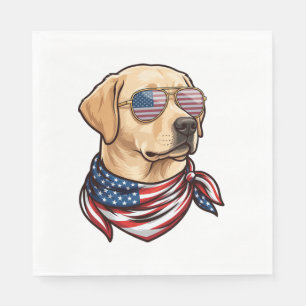 Servilleta De Papel Perro Gafas de sol Bandana Bandera de EE. UU.