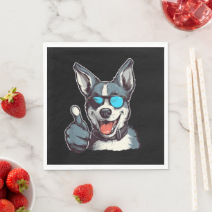 Servilleta De Papel Perro gafas divertidas con pulgares arriba